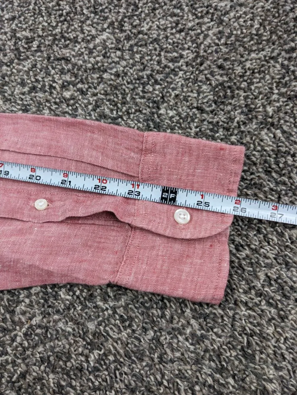 J Crew Baird McNutt Shirt Irish Linen L/S Button Down Red Mens Large Slim Fit
